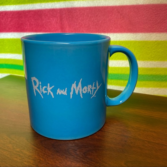 SOLD Rick And Morty Blue Coffee Ceramic Mug - Official Adult Swim Large Mug - Picture 2 of 9